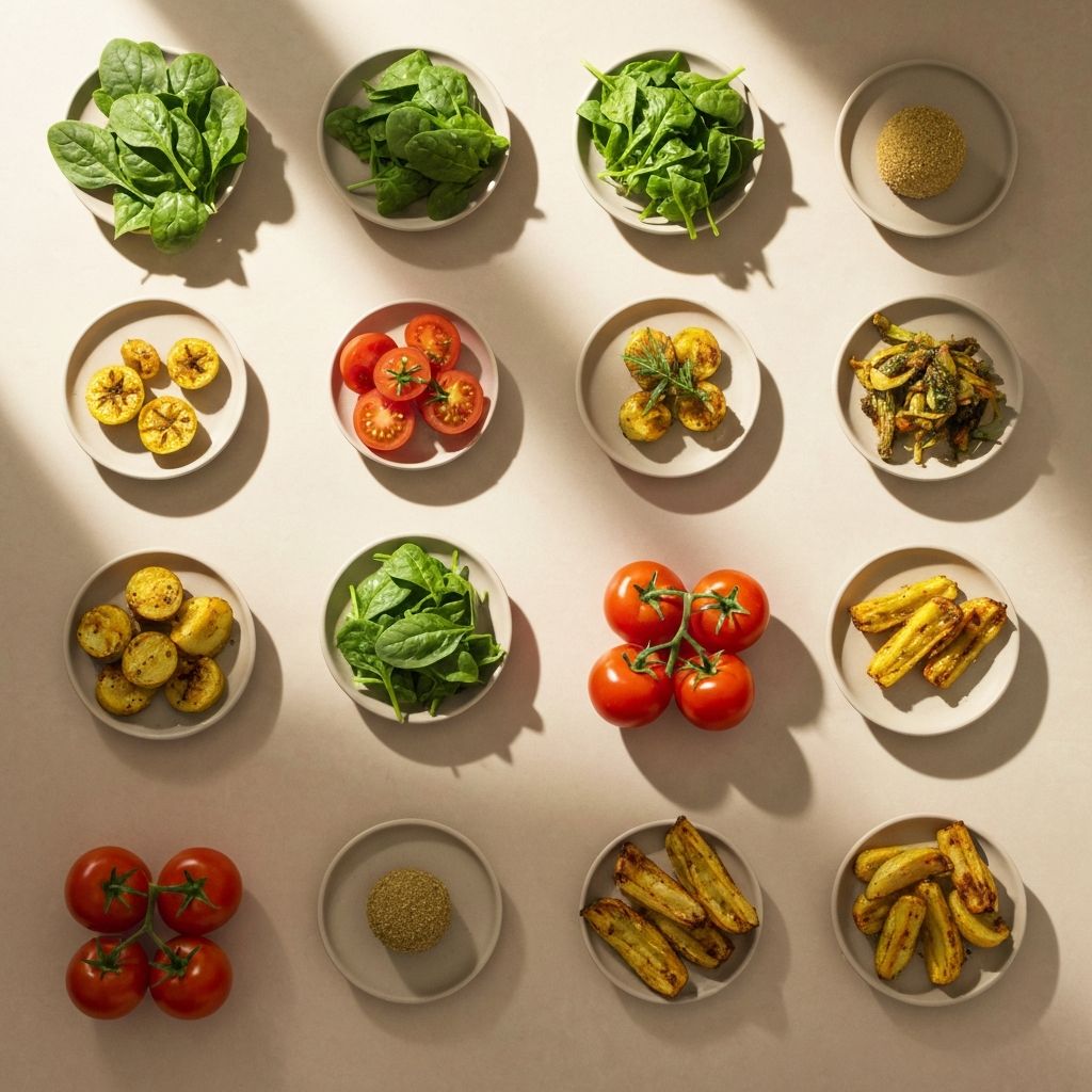 Calm arrangement of fresh foods
