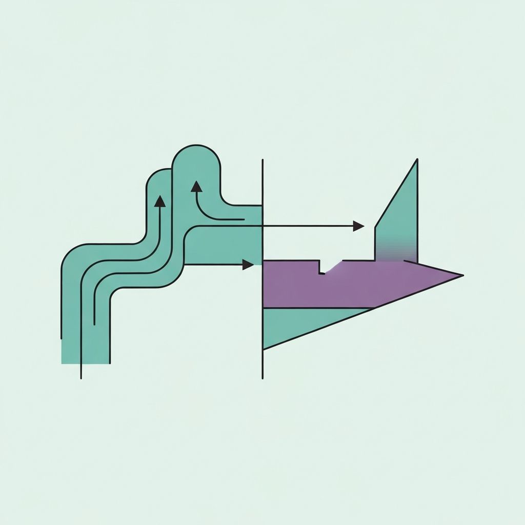 Diverging paths illustration